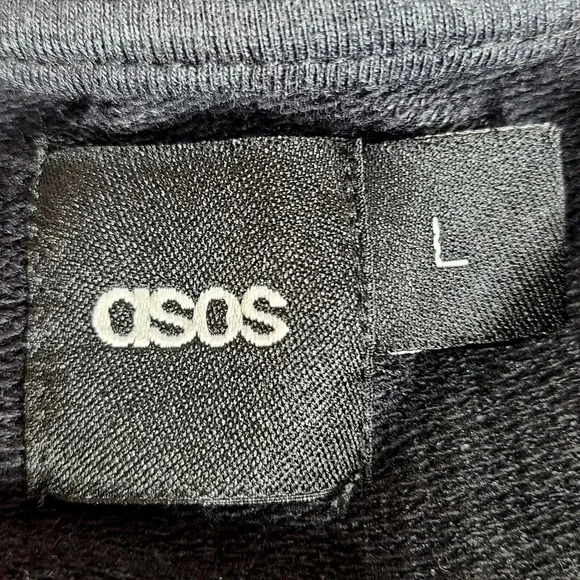 ASOS Made in USA Map Pullover Sweatshirt Men's Large Heather Charcoal Gray Black - Picture 4 of 5